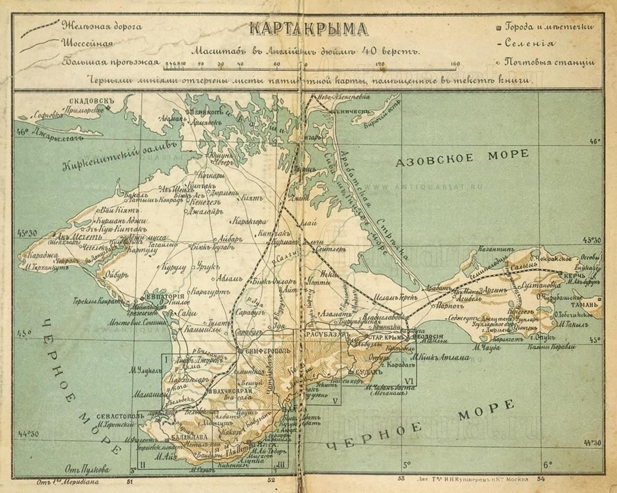 Карта крыма 1920