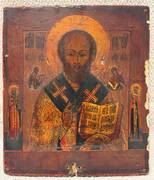 Икона Святой Николай Чудотворец с предстоящими