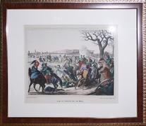 Гравюра "Битва русских с французами под Рейном в 1814 г."