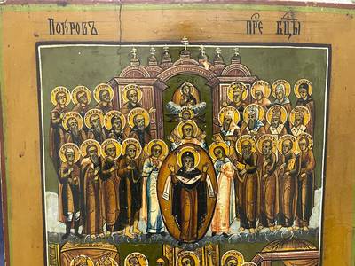 Икона "Покров Пр. Богородицы". Центральная Россия, XIX век