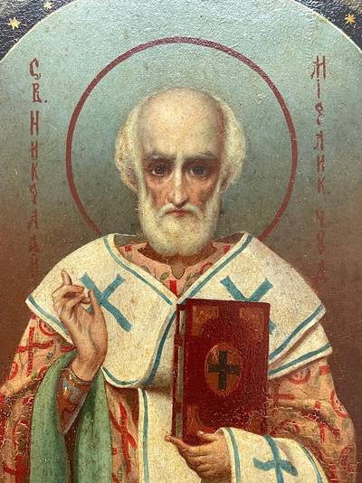 Икона "Св. Николай Чудотворец". Центральная Россия, начало XX века