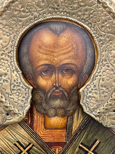 Икона "Св. Николай Чудотворец". Владимирские иконописные села, XIX век