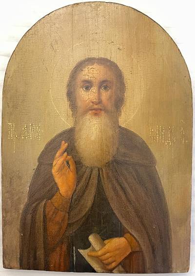 Икона "Св. Преподобный Александр Свирский". Центральная Россия, XIX век