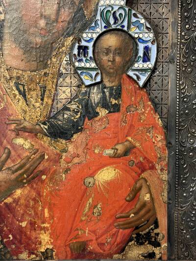 Икона «Богоматерь Смоленская» в серебряном окладе. Россия, вторая половина XVIII века, серебро