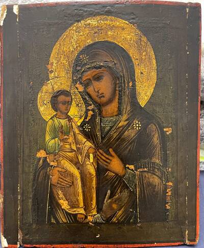 Икона Богоматерь Троеручица. Российская империя, Центральная Россия, XIX век