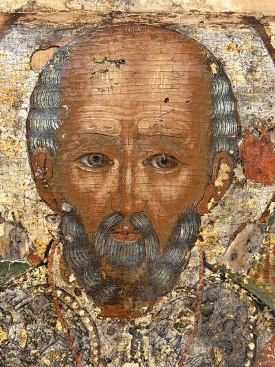 Икона Святитель Николай Чудотворец. Россия, Каргополь, рубеж XVII–XVIII веков.