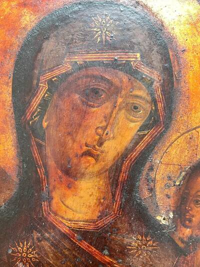 Икона «Богоматерь Тихвинская». Центральная Россия, XIX век