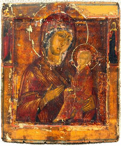 Икона "Богоматерь Тихвинская". Центральная Россия, первая половина XIX века