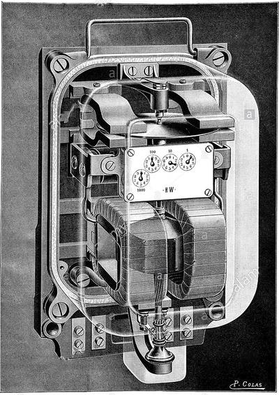 Электросчетчик, разработанный британским инженером Элиху Томсоном (1853-1937)