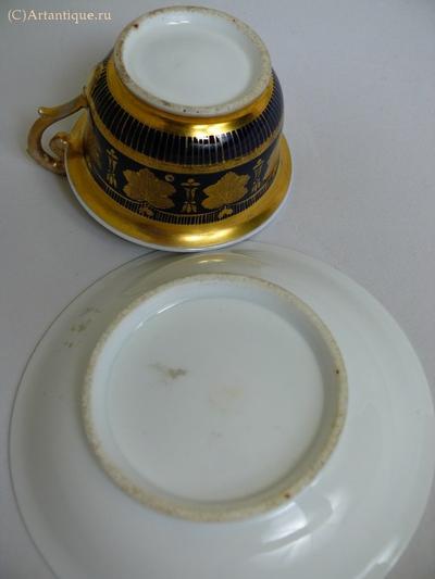 Чашка с блюдцем. Частные заводы. Начало XIX века.