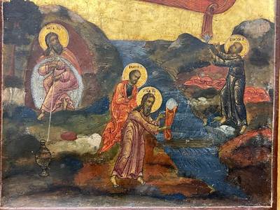 Икона "Огненное восхождение Ильи Пророка". Владимирские иконописные села, XIX век