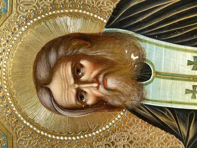 Икона "Преподобный Серафим Соровский". Мстера / Холуй, конец XIX - начало XX