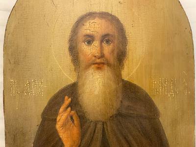 Икона "Св. Преподобный Александр Свирский". Центральная Россия, XIX век