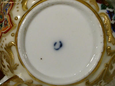 Чашка с блюдцем. Подглазурная синяя марка &quot;С&quot;. 1820-1830-е годы.