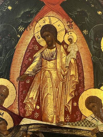 Икона Успения Пр. Богородицы. Мстера, XIX век. Есть печать иконописца