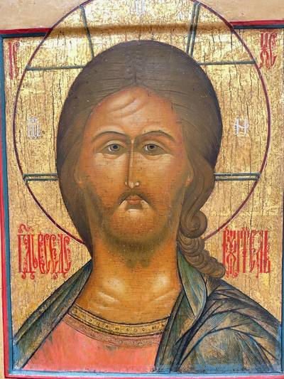 Икона "Спас Оплечный". Палех, XIX век