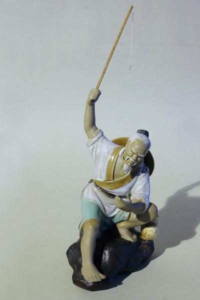 Статуэтка "Рыбак". Китай. 1970-е годы. Фигура ручной проработки.