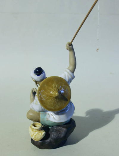 Статуэтка "Рыбак". Китай. 1970-е годы. Фигура ручной проработки.