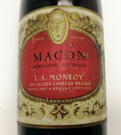 Вино 1964 &quot;Macon&quot;. Производитель - L.A. MONTOY Les vieilles caves de Beaune / Cтарые погреба Бона