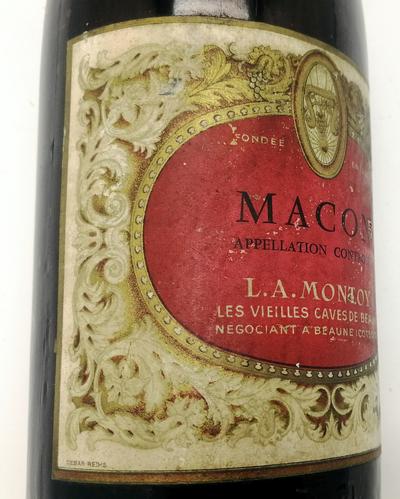 Вино 1964 &quot;Macon&quot;. Производитель - L.A. MONTOY Les vieilles caves de Beaune / Cтарые погреба Бона