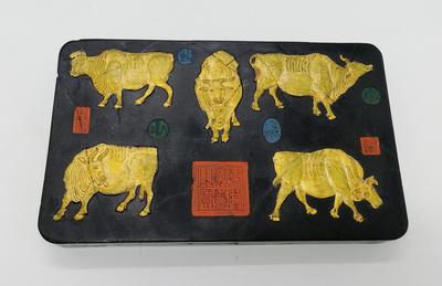 Коллекционный брусок китайской туши "Пять быков". Китай. Конец XVIII - начало XIX века.